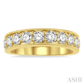 1 1/2 ctw Round Cut Diamond Wedding Band in 14K Yellow Gold